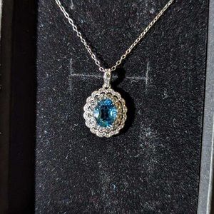 Kay Jewelers Sterling Silver Necklace with Blue Gemstone